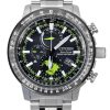 Citizen Promaster Geo Trekker ruostumattomasta teräksestä valmistettu musta kellotaulu Eco-Drive BY3006-53E 200M miesten pilotti