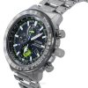 Citizen Promaster Geo Trekker ruostumattomasta teräksestä valmistettu musta kellotaulu Eco-Drive BY3006-53E 200M miesten pilotti