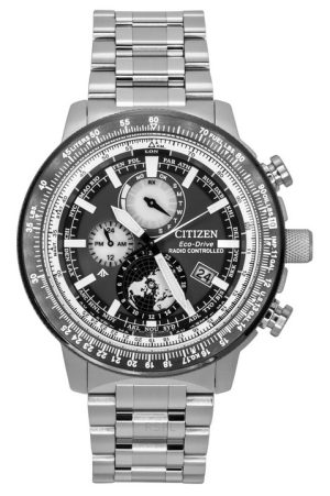 Citizen Promaster Geo Trekker ruostumattomasta teräksestä valmistettu harmaa kellotaulu Eco-Drive BY3006-53H 200M miesten pilott