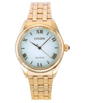 Citizen L Rose Gold Tone ruostumaton teräs vaaleanvihreä kellotaulu Eco-Drive EM1143-81X naisten kello