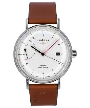 Bauhaus Classic ruskea nahkaranneke valkoinen kellotaulu 21601 miesten kello