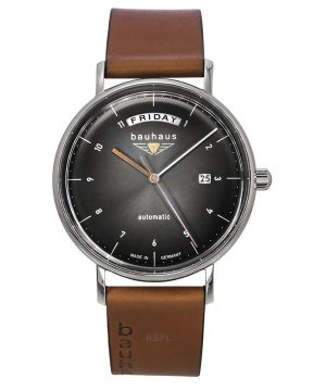 Bauhaus Classic nahkaranneke Antrasiitti kellotaulu automaattinen 21622 miesten kello