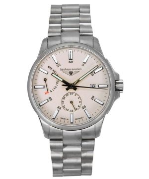 Bauhaus Aviation Titanium Full Luminous Beige Kellotaulu 2860M5 100M Miesten kello