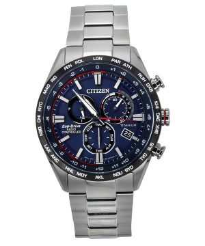 Citizen Radio-ohjattu kronografi Super Titanium Blue Dial Eco-Drive CB5945-85L 100M miesten kello