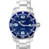 Longines HydroConquest Sunray Blue Super-LumiNova-kellonäytön automaattisella sukeltajalle L3.742.4.96.6 300M miesten kello