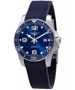 Longines Hydroconquest kumihihna Sunray Blue kellotaulu automaattinen sukeltaja L3.781.4.96.9 300M miesten kello