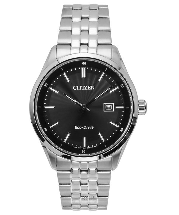 Citizen Eco-Drive ruostumattomasta teräksestä valmistettu musta kellotaulu BM7560-59E 100M miesten kello