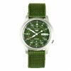 Kunnostettu Seiko 5 Military Nylon Ranneke Vihreä Kellotaulu SNK805K2 Miesten Kello