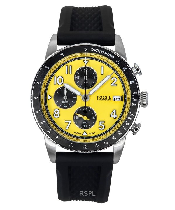 Fossil Sport Tourer Chronograph silikonihihna keltainen kellotaulu kvartsi FS6044 miesten kello